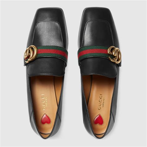 anwomens gucci loafer with buckle anamel|gucci wedge loafers.